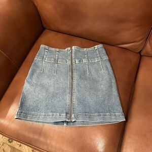 NWOT We The Free denim zip front mini skirt 27